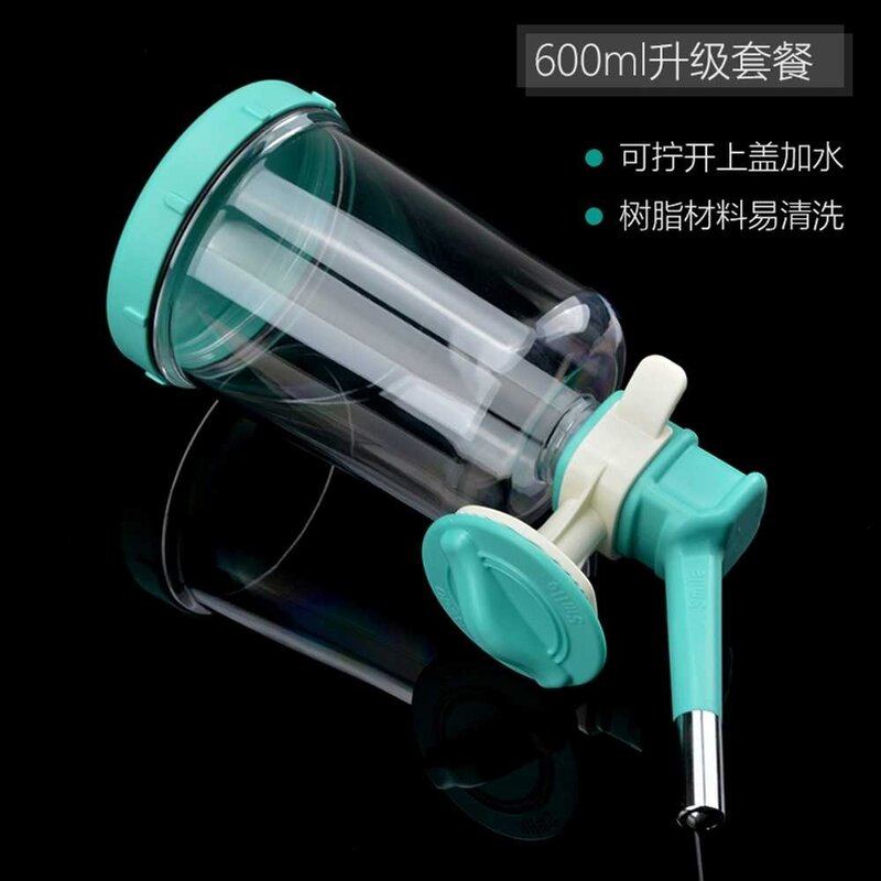 반자동급수기염소물그릇 동물 고양이 자동 워터컵, 600ml