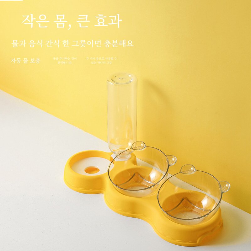 GFHBG 애완동물 사료용 물그릇 고양이 방습구 멀티 자동급수기 투명그릇 흰색 하나, 1개, 그레이