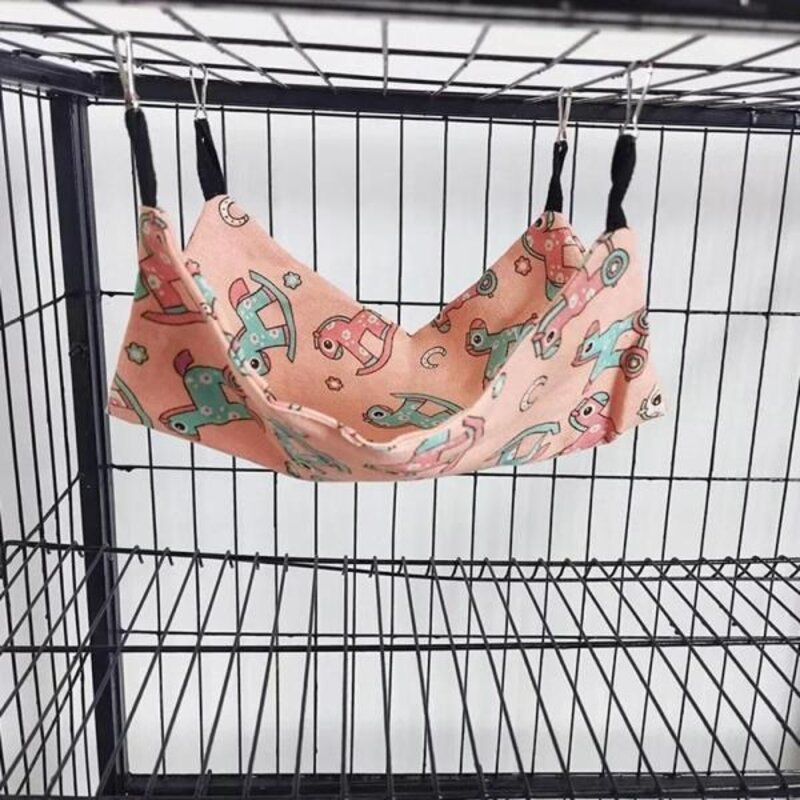 애완동물 해먹 면 햄스터 마우스 걸이식 침대 작은 토끼 더블 레이어 따뜻한 수면 둥지 용품, GN, L, 1개