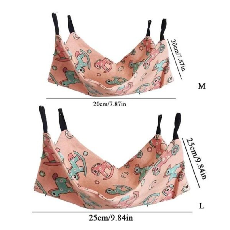 애완동물 해먹 면 햄스터 마우스 걸이식 침대 작은 토끼 더블 레이어 따뜻한 수면 둥지 용품, GN, L, 1개