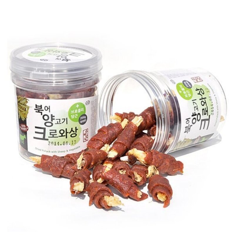 아침애 수제간식 북어 양고기 크로와상 200g, 1개