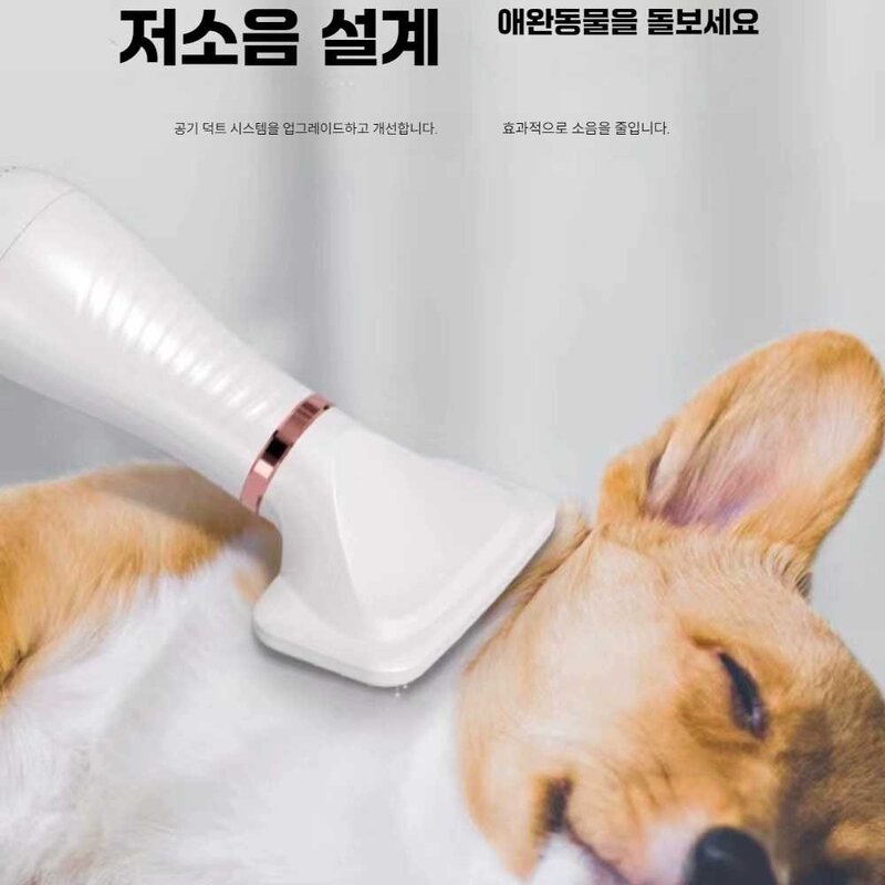 THE AHI 강아지드라이기 펫드라이기 드라이어 대형견, 화이트 블로우 빗+발 면도기 민트, 1개