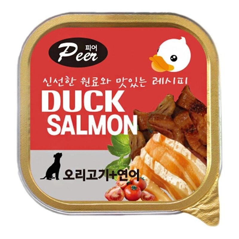 고단백 저칼로리 다이어트용 애견 간식 캔 시저, 닭고기+연어, 1개