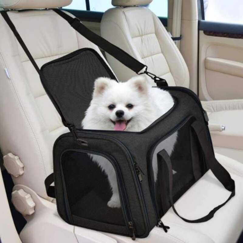 강아지 고양이 애완동물 이동가방 이동장 캐리어, 블랙, 1개