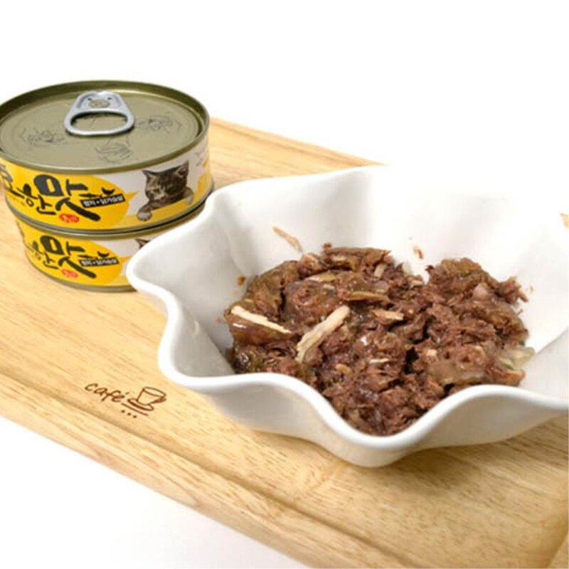길냥이 가성비 참치 닭고기 통조림간식4P 물안먹는고양이 입원 회복식