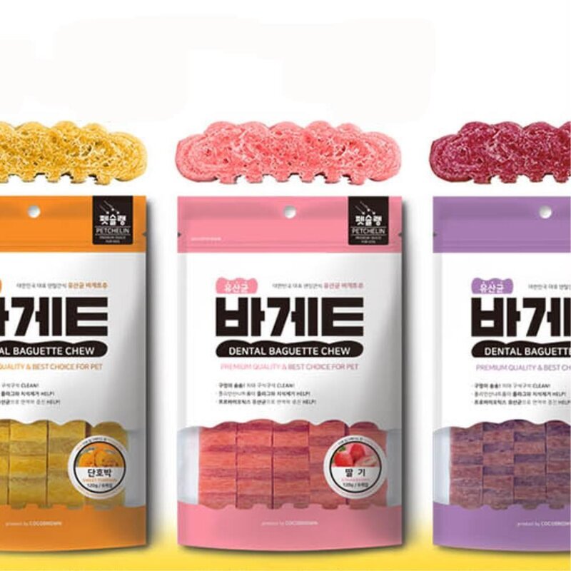 강아지 오래씹는 세가지맛 유산균 덴탈껌 심심풀이 구강껌 치아건강
