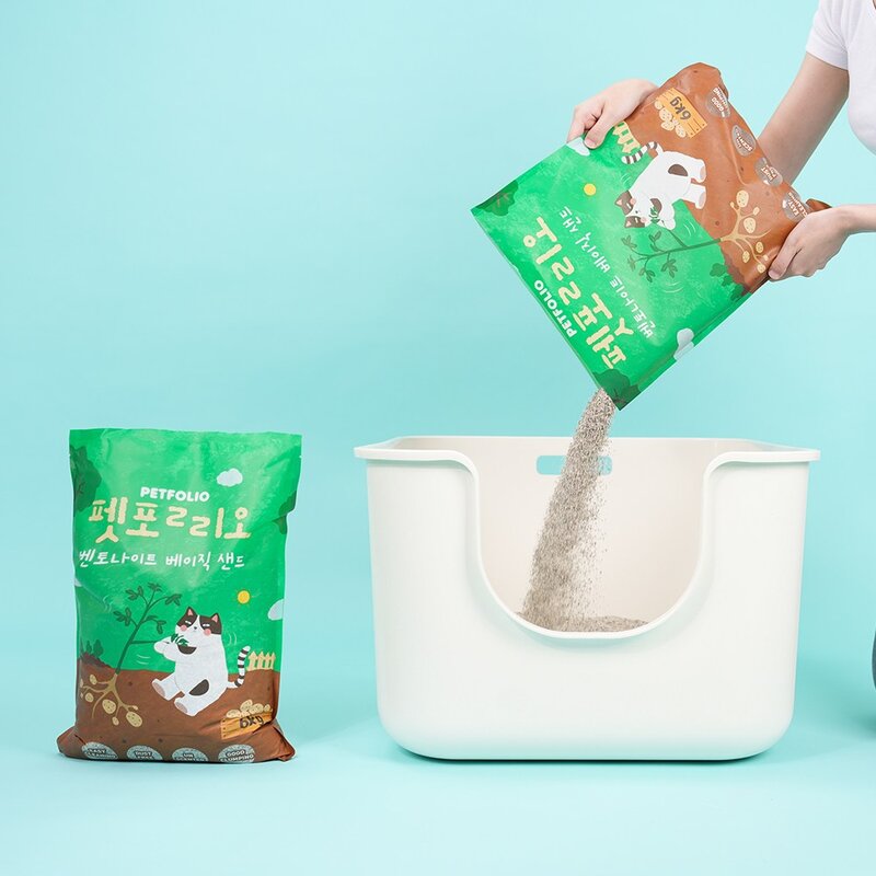 펫폴리오 벤토나이트 베이직 샌드 18kg(6kgx3개) 고양이 모래, 6kg, 3개