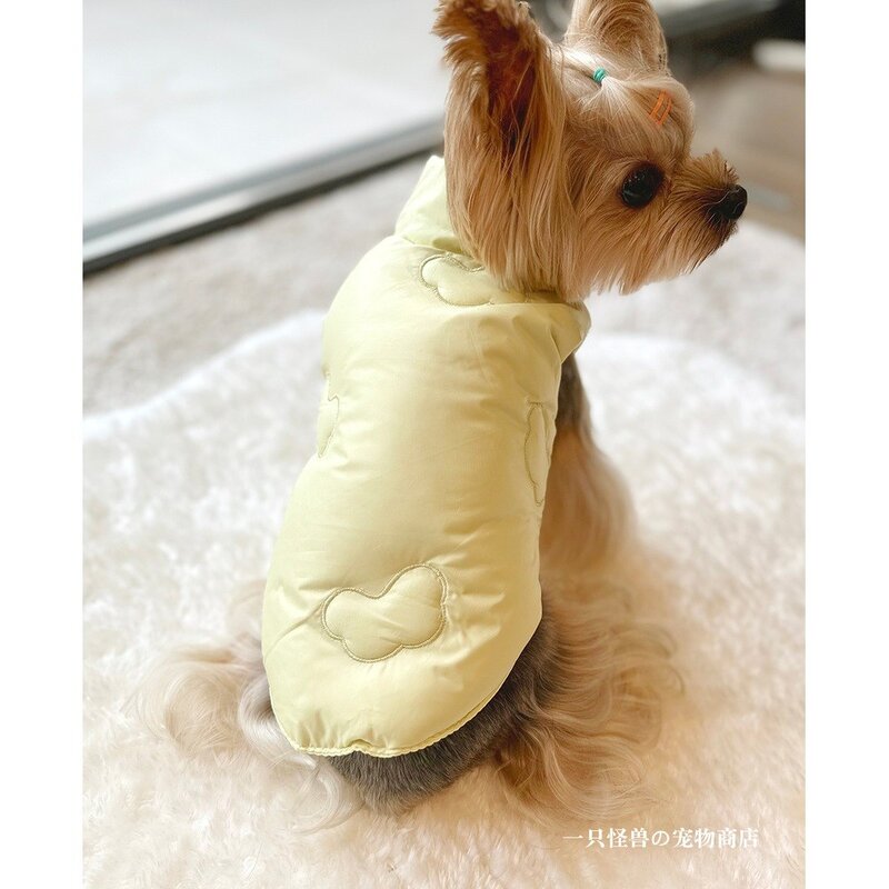 강아지패딩 조끼 연노랑 2color XS 겨울 경량 깔깔이 올인원, XXL 가슴둘레 58cm 등길이 39cm, 핑크