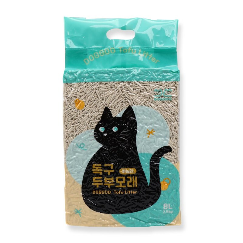독구 프리미엄 고양이 대용량 두부모래 가는입자, 6개, 바닐라, 8L