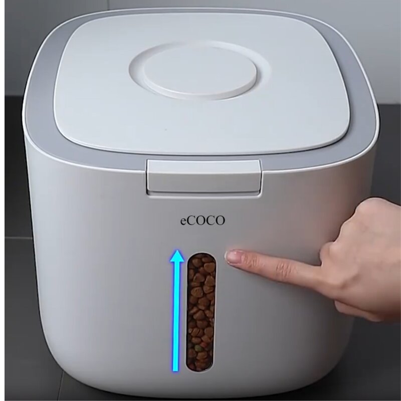 밀폐 반려견 사료 보관통, 5L, 검은색