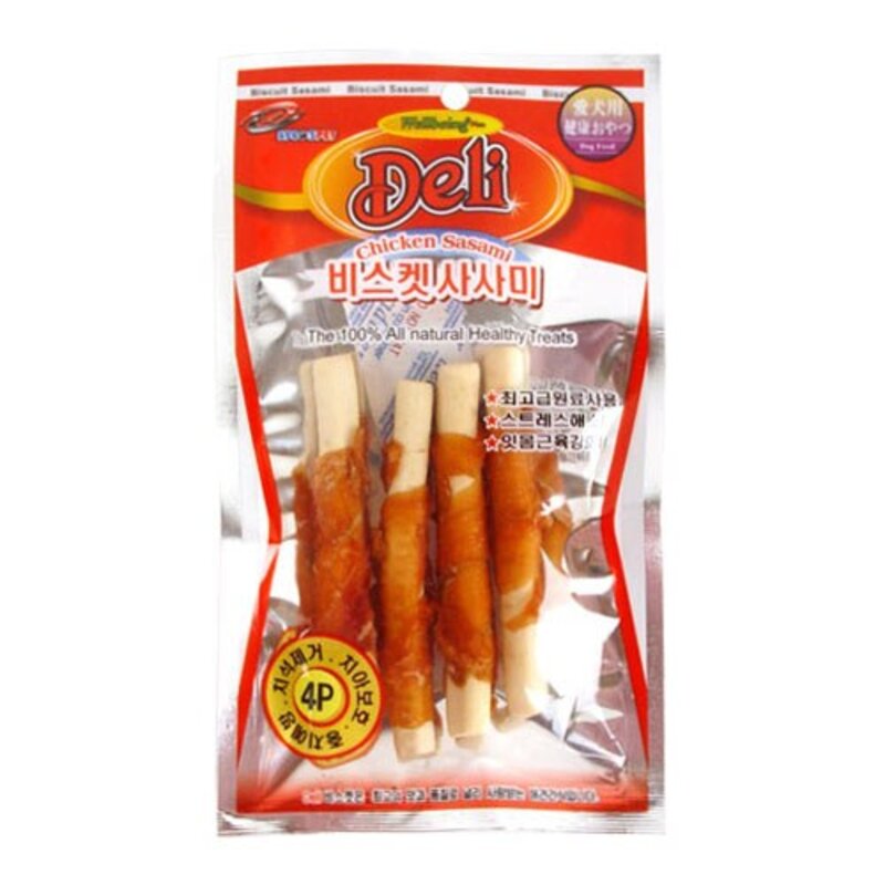 애견 식품 영양 간식 4개입 치킨 비스켓 강아지 1P, 1개