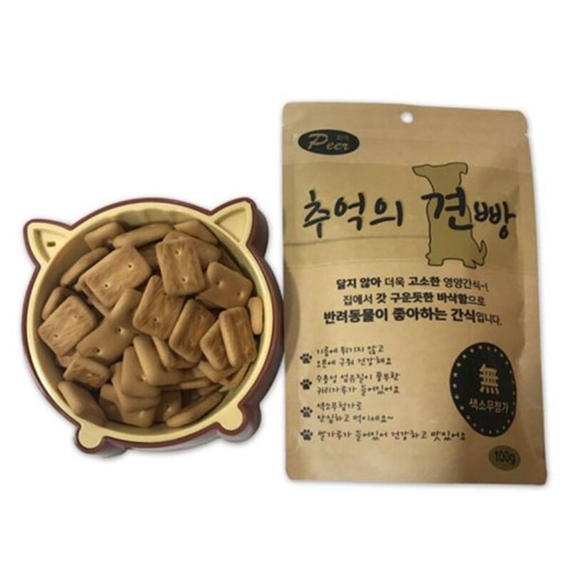 오븐에구운 귀리와쌀가루들어간 비스킷 6개 애견간식