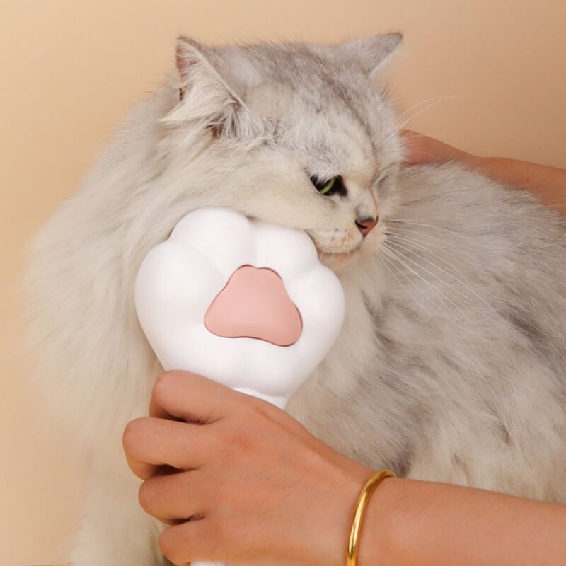 캣박스 반려동물 강아지 고양이 원터치 털제거 빗 브러쉬, 1개, 고양이발