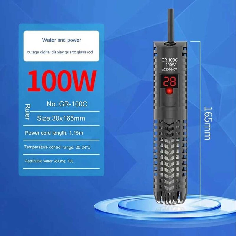 100 50 가열 200 디지털 300 수중 수족관 고정히터 냉각기 W 어항, 300W