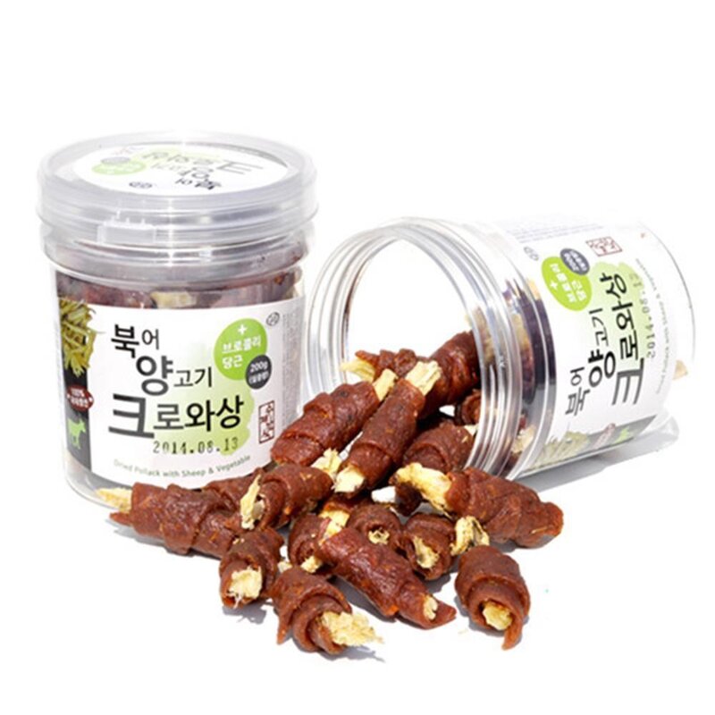 수제간식 크로와상 북어 양고기 200g 반려견간식 골든리트리버 애견간식