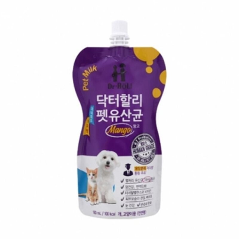 반려견 영양 간식 펫 밀크 전연령 망고 200ml 강아지분유 개우유 애견우유, 1개