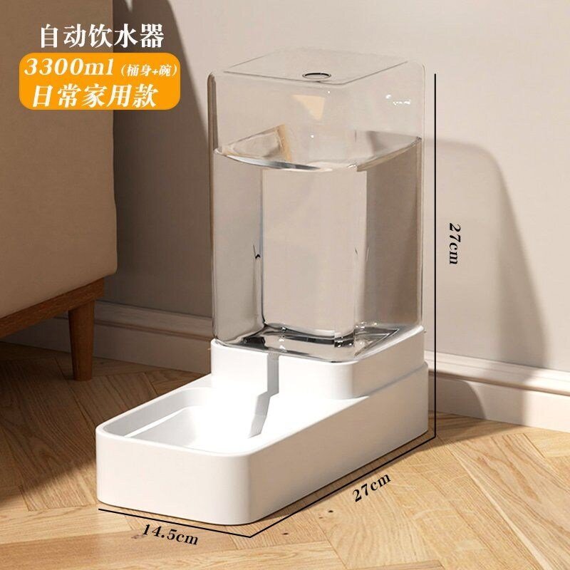 자동 급식기 길 연동 1개 밥그릇 펫 반려견 사료통, A. 3.3L