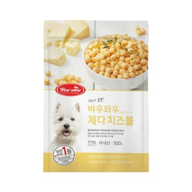 반려견 간식 치즈볼 체다치즈 100g 강아지간식져키