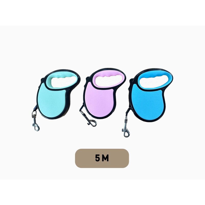 강아지 꼬임방지 산책 자동 리드줄 5m 1개, 스카이블루