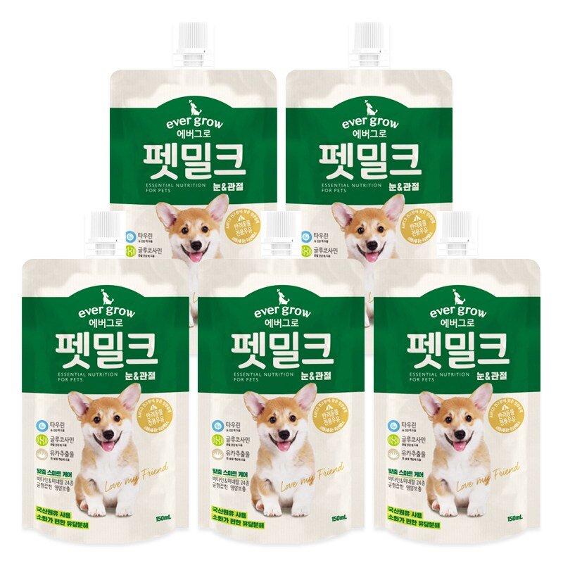 에버그로 펫밀크 강아지우유, 5개, 눈+관절