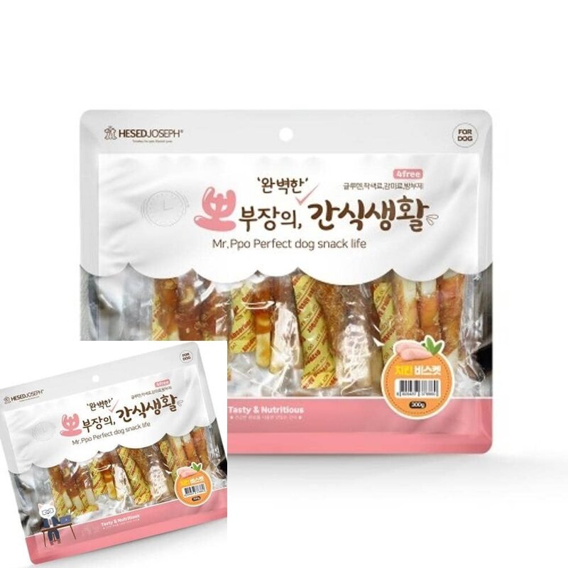 MF04 뽀부장의 완벽한 간식생활 치킨비스켓300G 개간식 말티즈간식 강아지고급간식