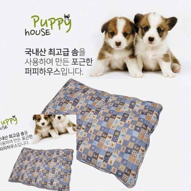 MF04 플래드 평방석 블루 L 애견쿠션 반려견침대 강아지쿠션