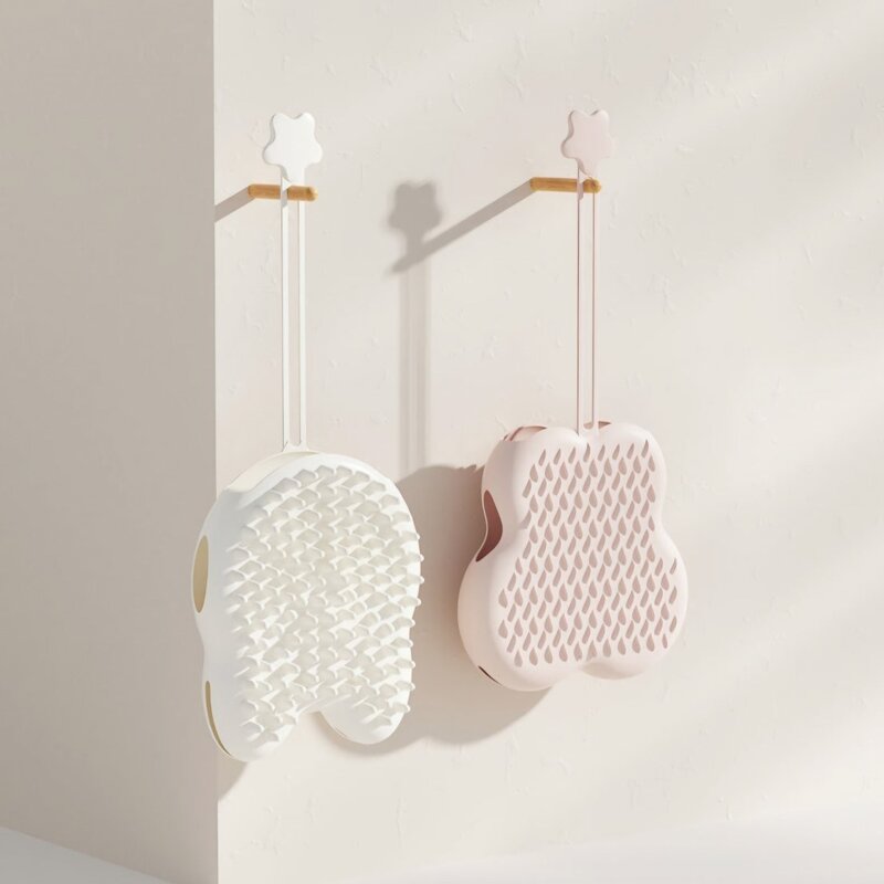 콩앤나 반려동물 실리콘 장갑 목욕 마사지 브러쉬, 나비옐로우, 1개