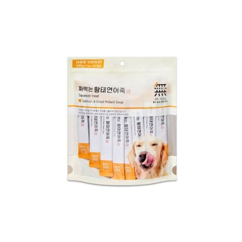 무마진 바우와우 독 강아지영양죽 짜먹는 황태연어죽 35p 영양만점 파우치, 무마진 바우와우 독 강아지영양죽 짜먹는 황태연어죽 35