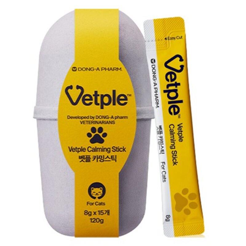 벳플 동아제약 고양이 영양제 카밍스틱 120g, 혼합맛(닭고기/연어), 1개, 스트레스완화/안정/집중력관리