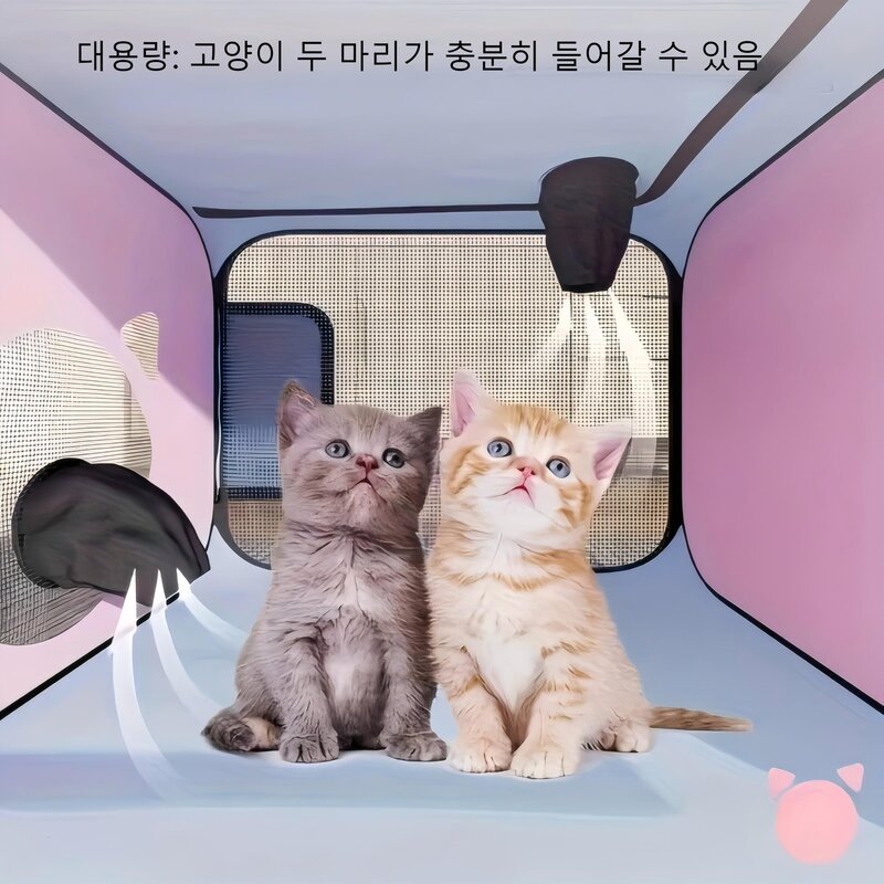 펫드라이룸 강아지 고양이 애견 드라이룸 건조기 저소음, 분홍색