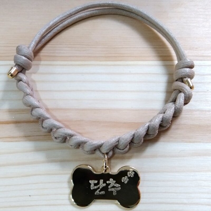 메이플펫 가볍고 튼튼한 강아지 인식표 고양이 목걸이, 볼드화이트, 1개