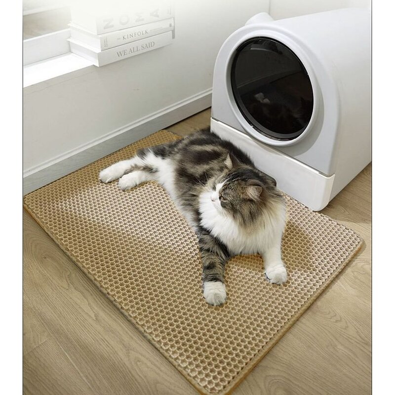 티유 고양이 사막화방지 화장실 벌집모양 모래매트, 특대형 그레이 90*60cm