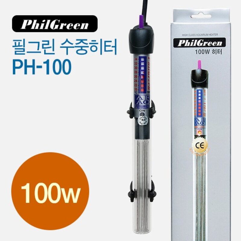 [미미네아쿠아] 필그린 어항 히터 100w (수조히터), 1개