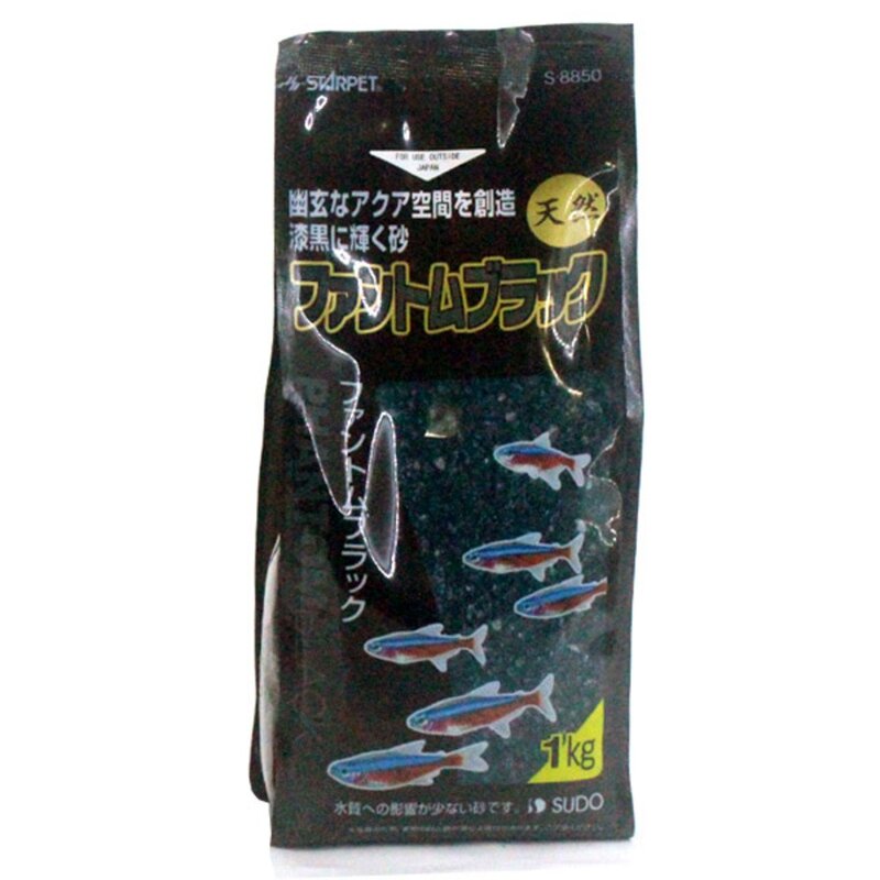 SUDO 팬텀블랙 1kg-열대어 수족관 어항 바닥모래/헬로아쿠아, 1개