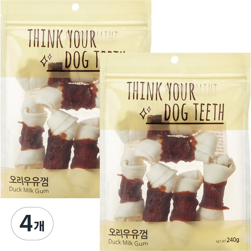 띵크유어도그티 우유껌 강아지 간식 6p, 소가죽, 210g, 2개