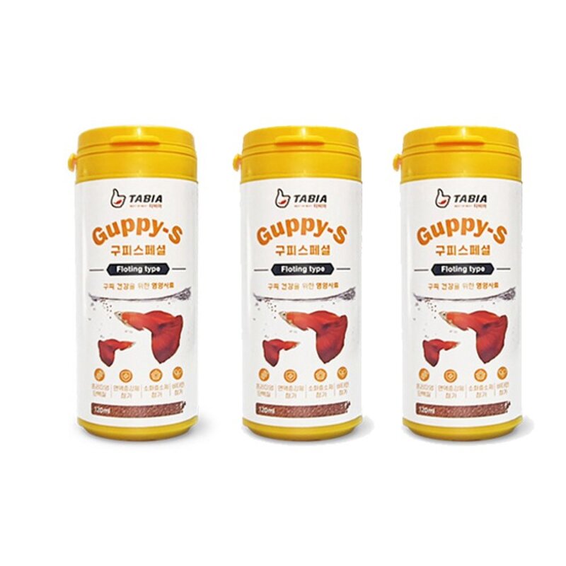 타비아 구피스페셜S 부상성사료 120ml (조단백45%), 1개