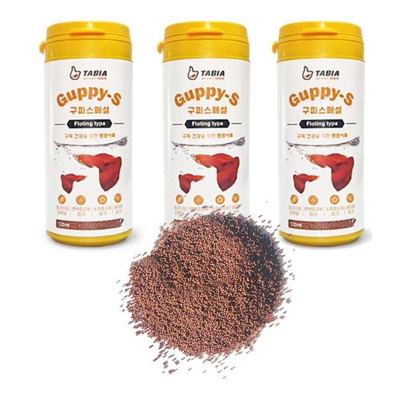 타비아 구피스페셜S 부상성사료 120ml (조단백45%), 1개