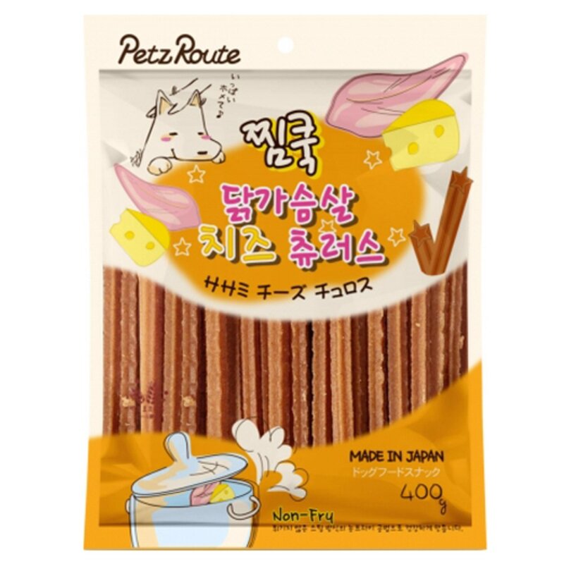 펫츠루트 찜쿡 츄러스 반려견 간식 400g, 닭가슴살 + 야채 혼합맛, 1개