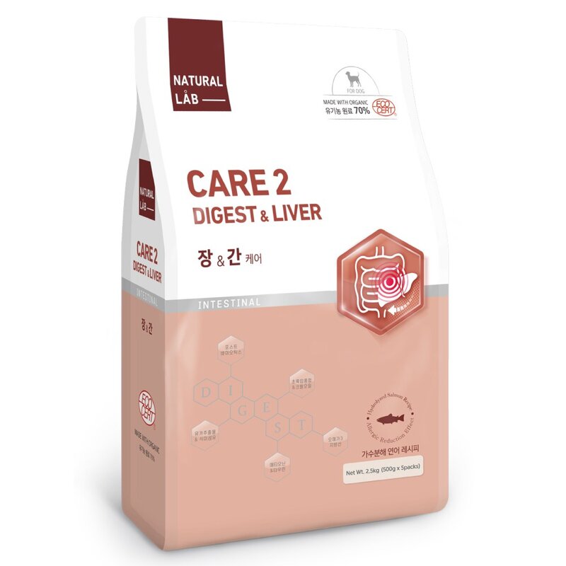 내츄럴랩 케어2 장&간 강아지 기능성사료, 2.5kg, 1개