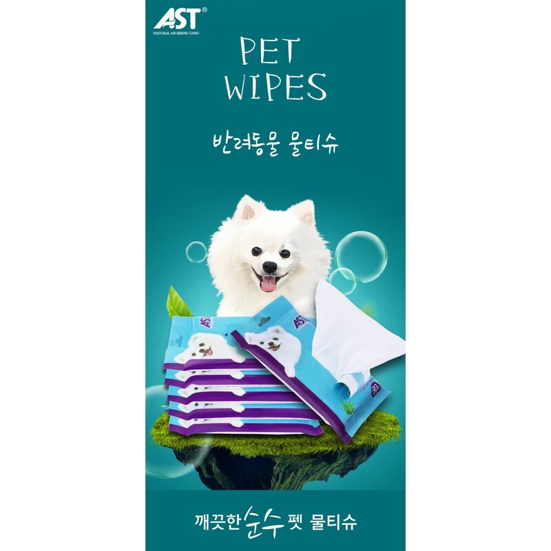 펫뽀송뽀송강아지물티슈 클리너, 30매, 1개, 100개