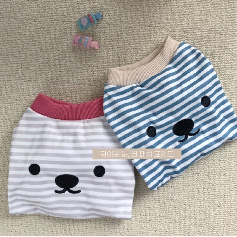 코코스튜디오 강아지옷 고양이 스트라이프 티셔츠, 코코 스트라이프 배색 티셔츠/오렌지, 1개