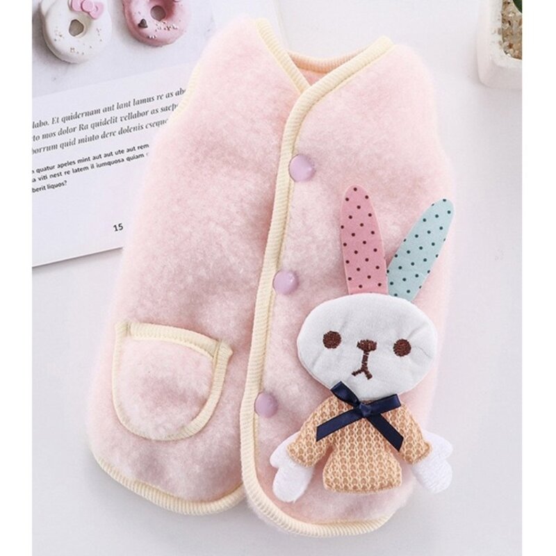 코코스튜디오 예쁜 강아지옷 고양이 토끼 플리스 조끼, 코코 래빗 양털조끼/스카이, 1개