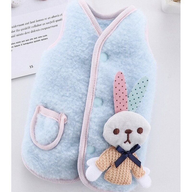 코코스튜디오 예쁜 강아지옷 고양이 토끼 플리스 조끼, 코코 래빗 양털조끼/스카이, 1개