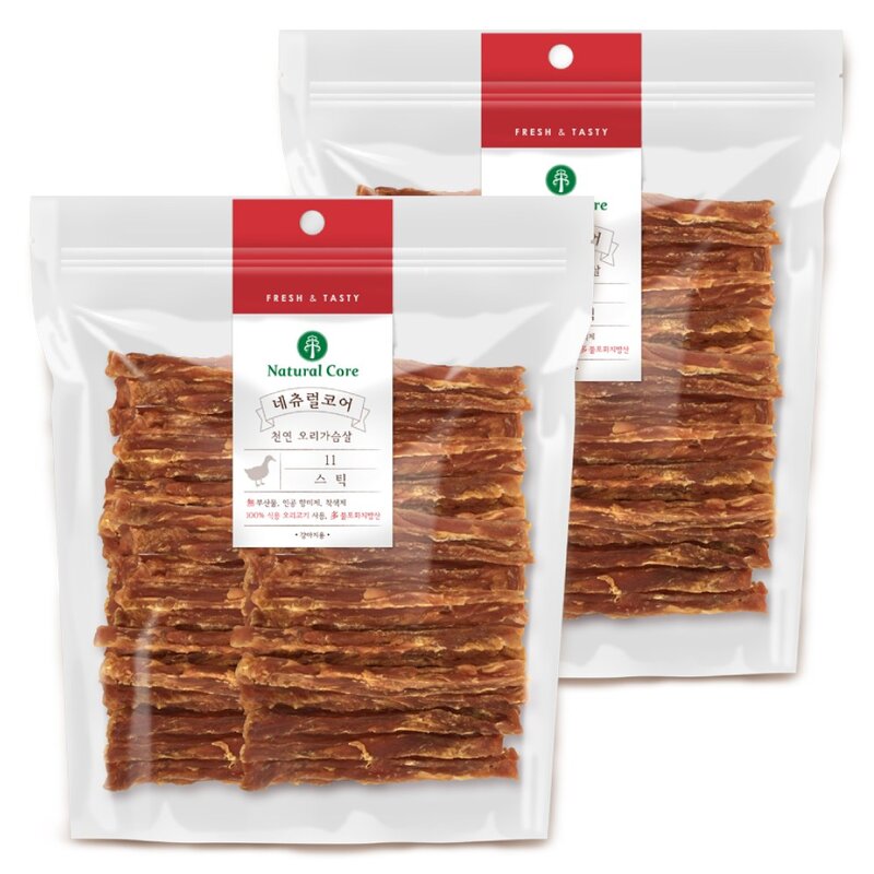 네츄럴코어 천연 오리가슴살 강아지 스틱, 오리, 180g, 1개
