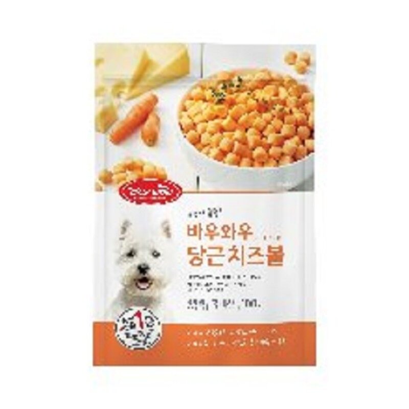바우와우 치즈볼100g X3(선택) 강아지 쿠키간식 칭찬, 당근치즈볼, 3개