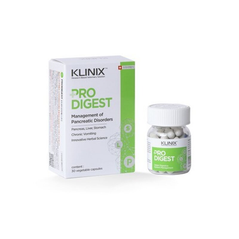 클리닉스 프로다이제스트 30캡슐 KLINIX PRODIGEST 강아지고양이 췌장보조제, 소화기능/췌장개선, 1개