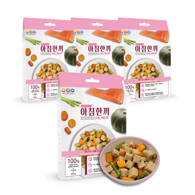 강아지 화식 습식 수제사료 연어 480g (60g*8), 1개