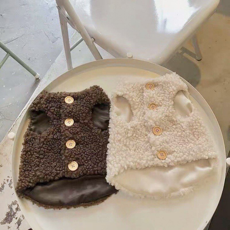 파스텔펫 반려동물 베이직 뽀글이 조끼, 아이보리, 1개