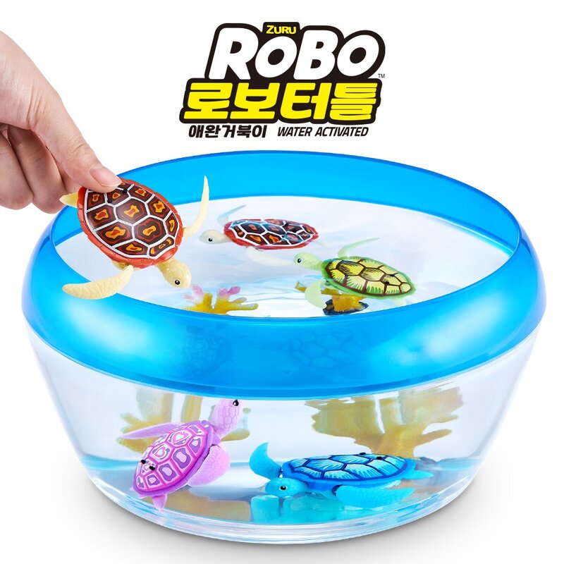 아이비젼 로보터틀 고양이 로봇 움직이는 거북이 물고기 장난감 자동 파닥파닥 어항 애완 로보피쉬, 핑크, 1개