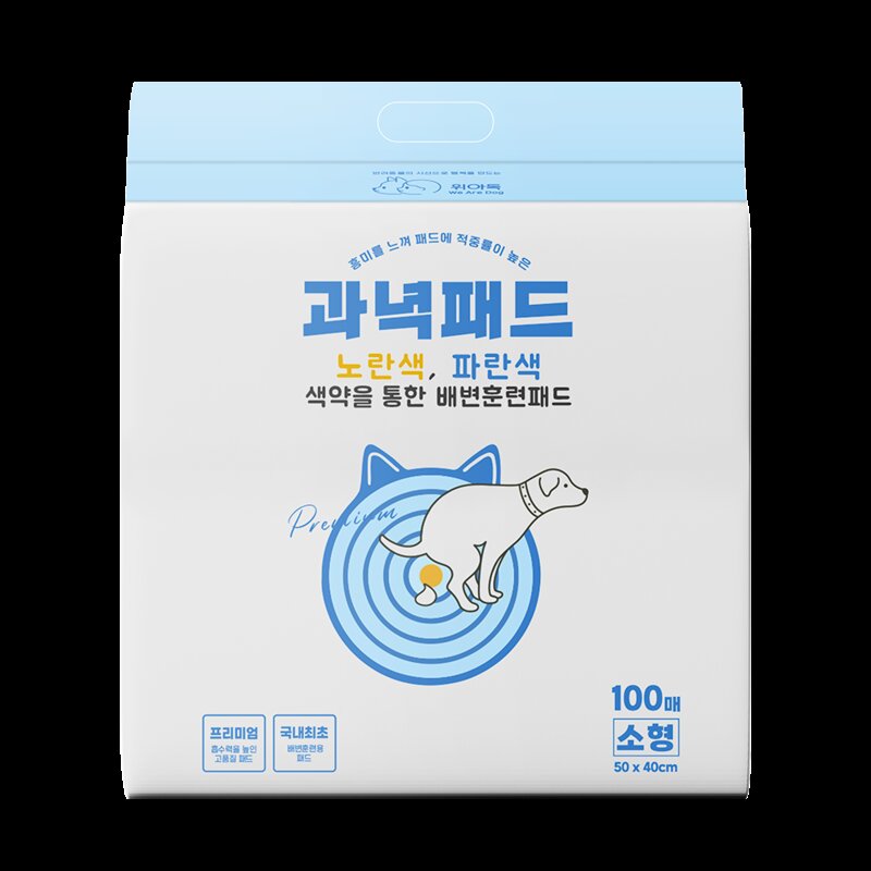 위아독 강아지 배변훈련용 과녁패드 소형 100매, 100매입, 1팩
